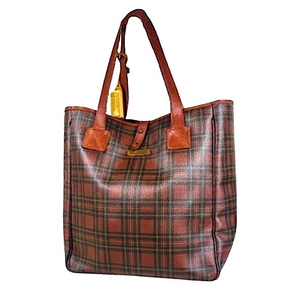 RALPH LAUREN Tartan Plaid Black Watch Oversized Camp School Diaper Bag Shopper - Picture 1 of 12